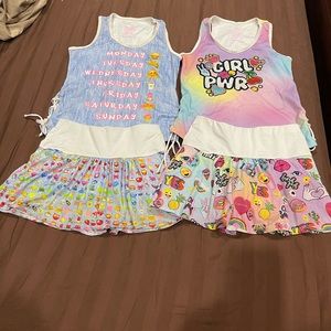 Lucky In Love Girls Tennis/Golf matching 2 sets- size 7-8 EUC